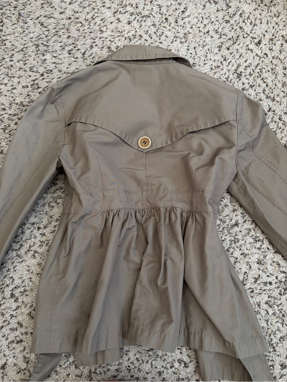 Vintage Hinge Taupe Women's Trench Jacket with Waist Tie - Picture 3 of 4